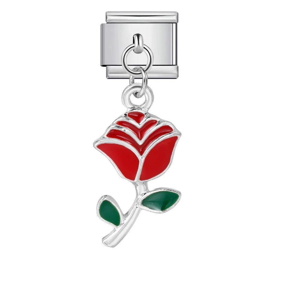 Dangling Red Rose — Silver [ref:50487500996886]