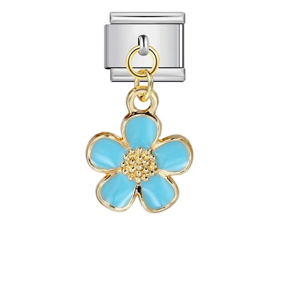 Dangling Blue Flower — Silver [ref:50487501979926]