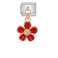 Dangling Red Flower — Silver [ref:50487502110998]