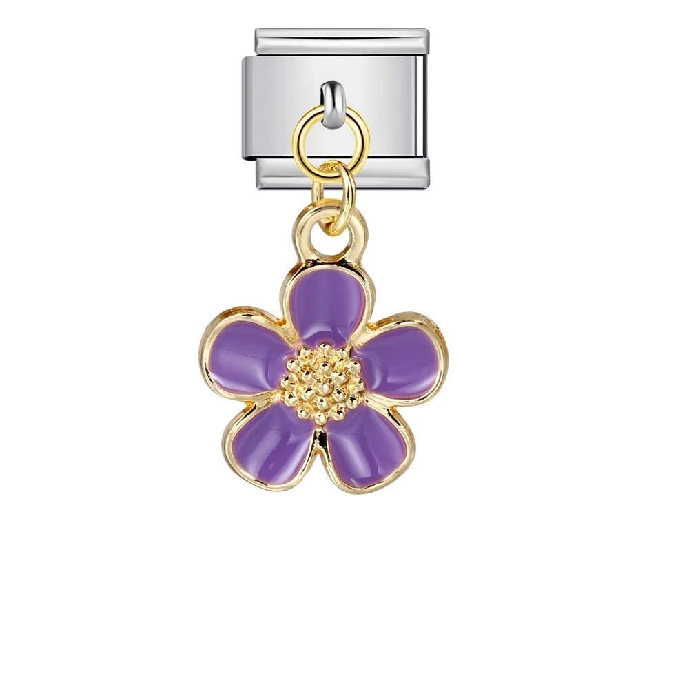 Dangling Purple Flower — Silver [ref:50487502504214]