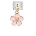 Dangling Pink Flower — Silver [ref:50487502569750]