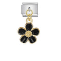 Dangling Black Flower — Silver [ref:50487503978774]