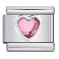 Pink Gem Heart — Silver [ref:50487639245078]