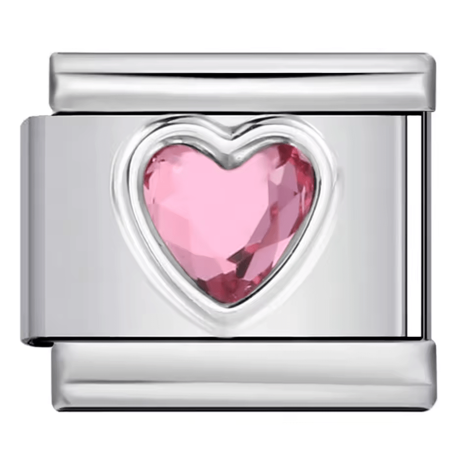 Pink Gem Heart — Silver [ref:50487639245078]