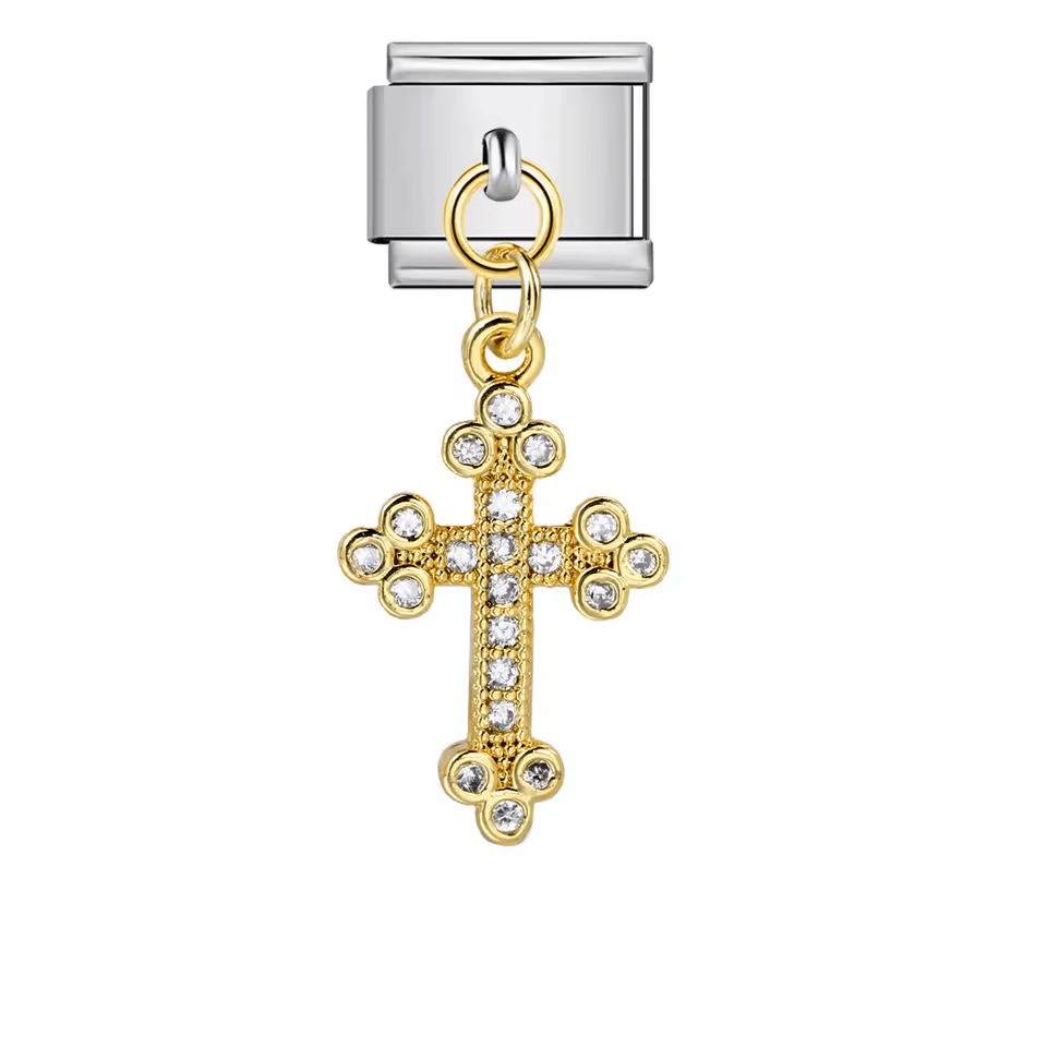 Dangling Diamond Cross — Silver [ref:50562765947158]