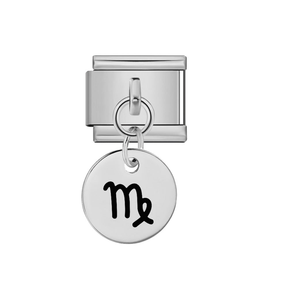 Round Virgo Zodiac — Silver [ref:52942072545558]
