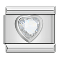 White Gem Heart — Silver [ref:53268193739030]