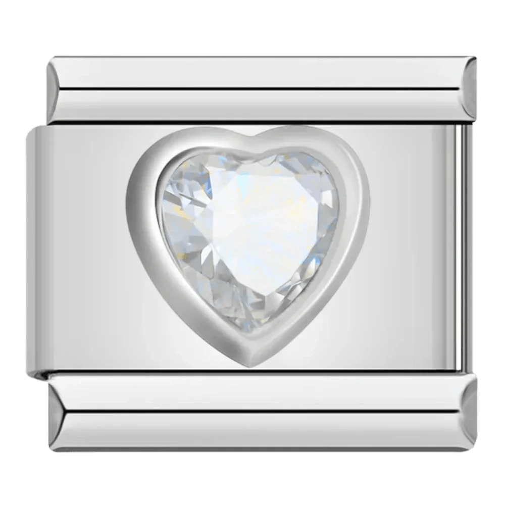 White Gem Heart — Silver [ref:53268193739030]