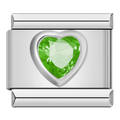 Green Gem Heart — Silver [ref:53268238041366]