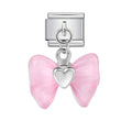 Dangling Pink Bow — Silver [ref:55612361802006]
