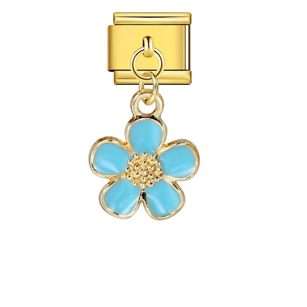 Dangling Blue Flower — Gold [ref:50487502242070]