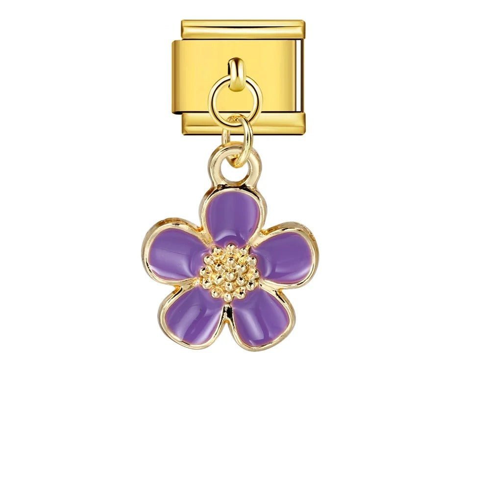 Dangling Purple Flower — Gold [ref:50487503716630]