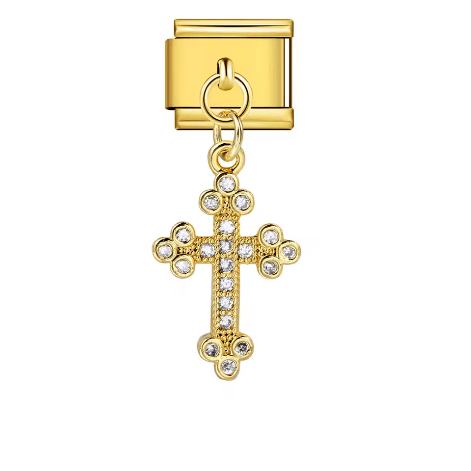 Dangling Diamond Cross — Gold [ref:50562762211606]