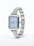 Vintage watch, Silver case, blue dial