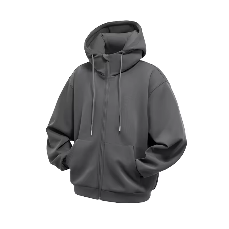 Cloushy Inflatable Travel Hoodie in Charcoal on a white background
