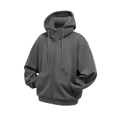 Cloushy Inflatable Travel Hoodie in Charcoal on a white background