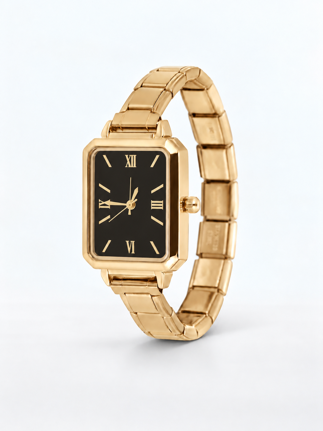 Vintage watch, Gold case, black dial