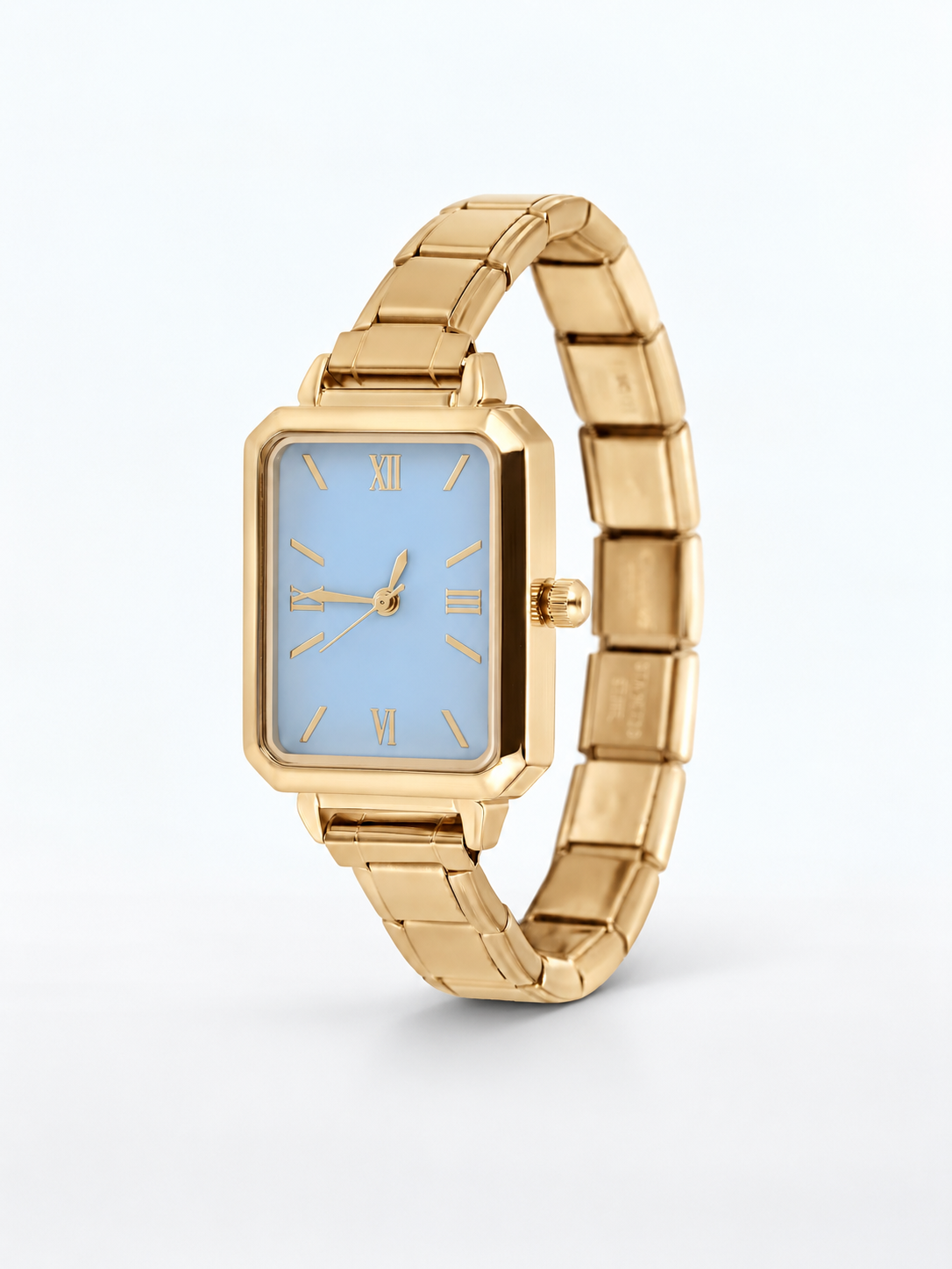 Vintage watch, Gold case, blue dial