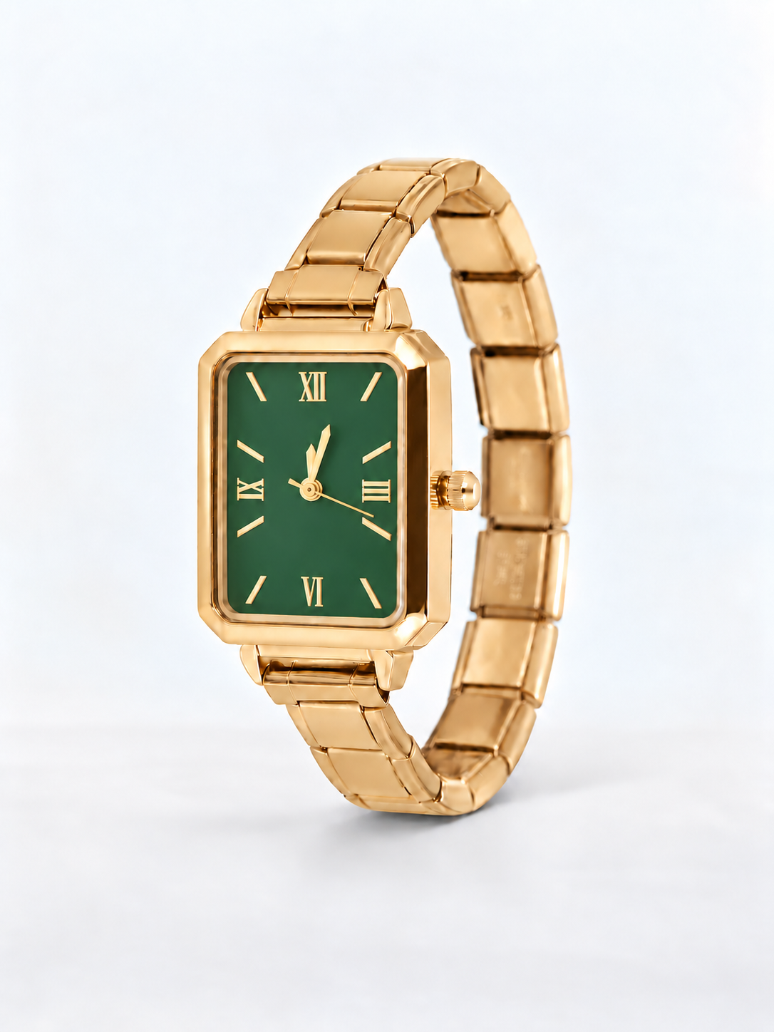 Vintage watch, Gold case, green dial