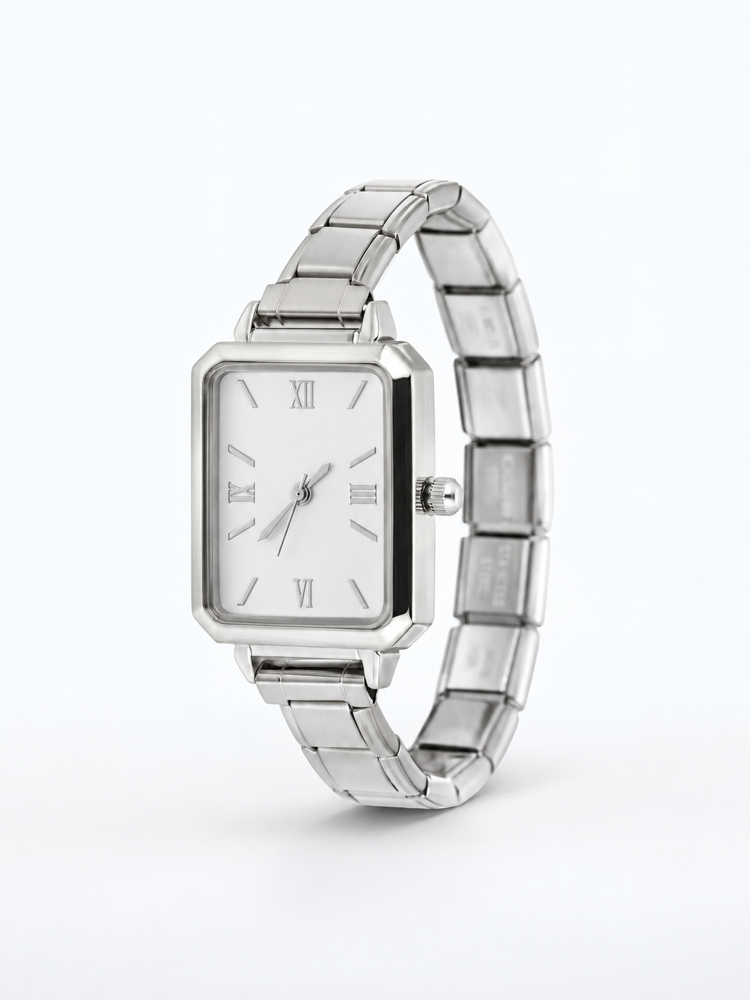Vintage watch, Silver case, white dial